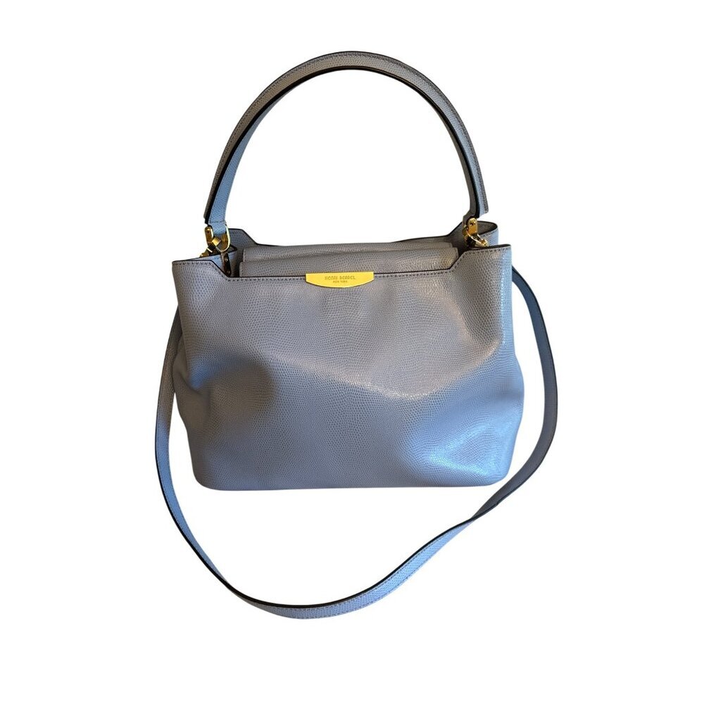 Henri‎ Bendel New York Light Blue Leather Handbag Cross Body Strap